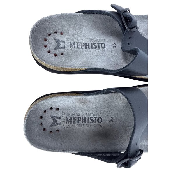Mephisto Women's Helen Plus Thong Sandal Black Waxy Leather SZ EU 36, US 6 W - Picture 8 of 13